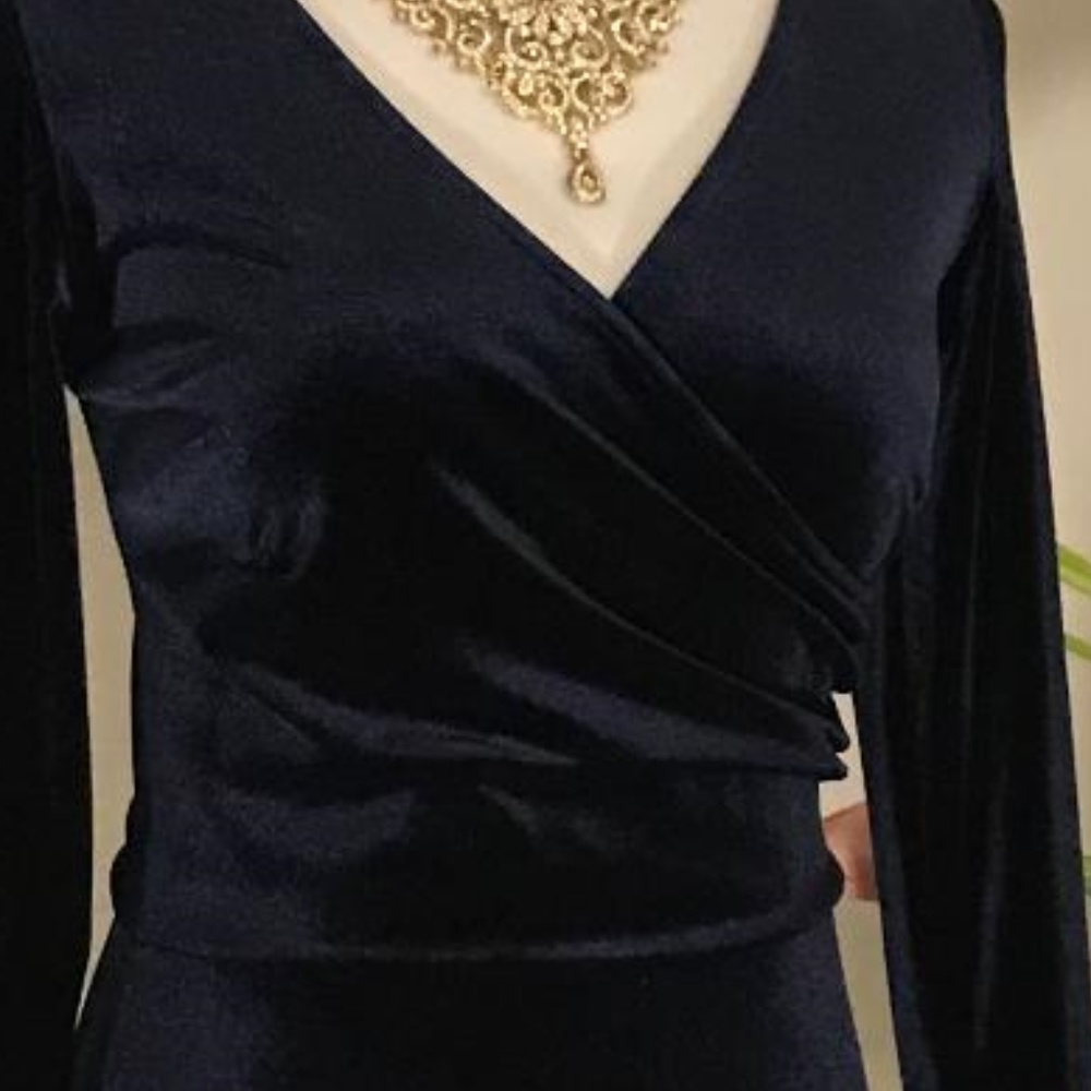Velvet Wrap Jumpsuit - Picture 3 of 5
